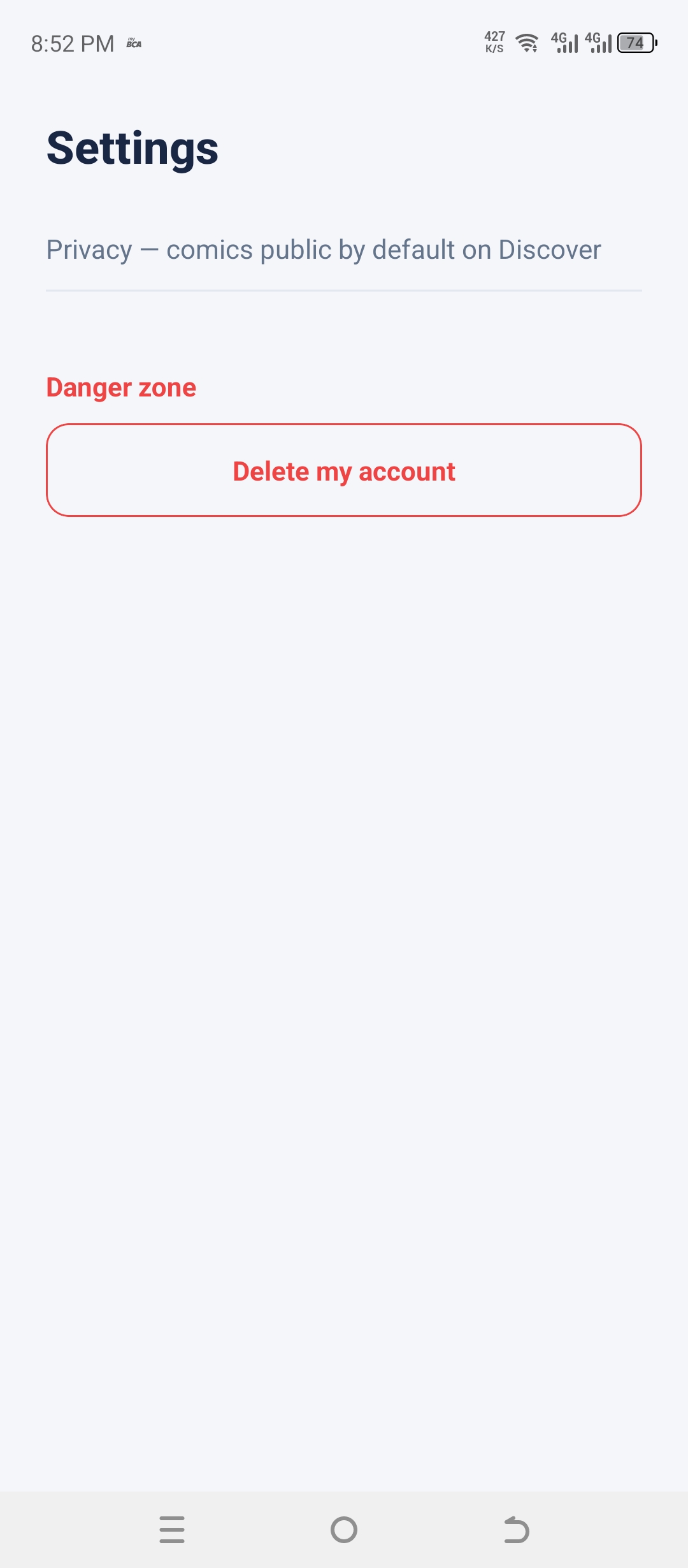 Account deletion