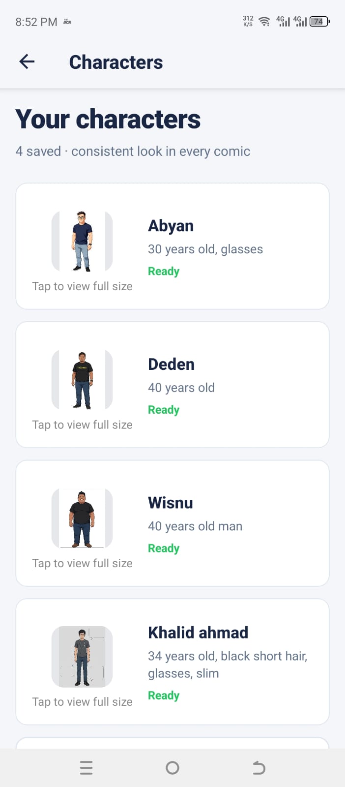 Character list