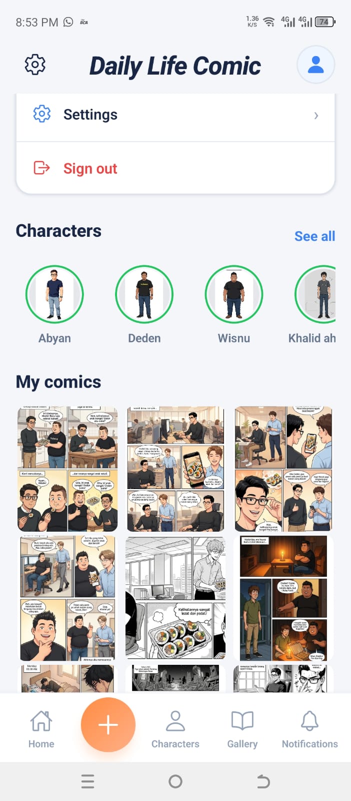 Profile settings