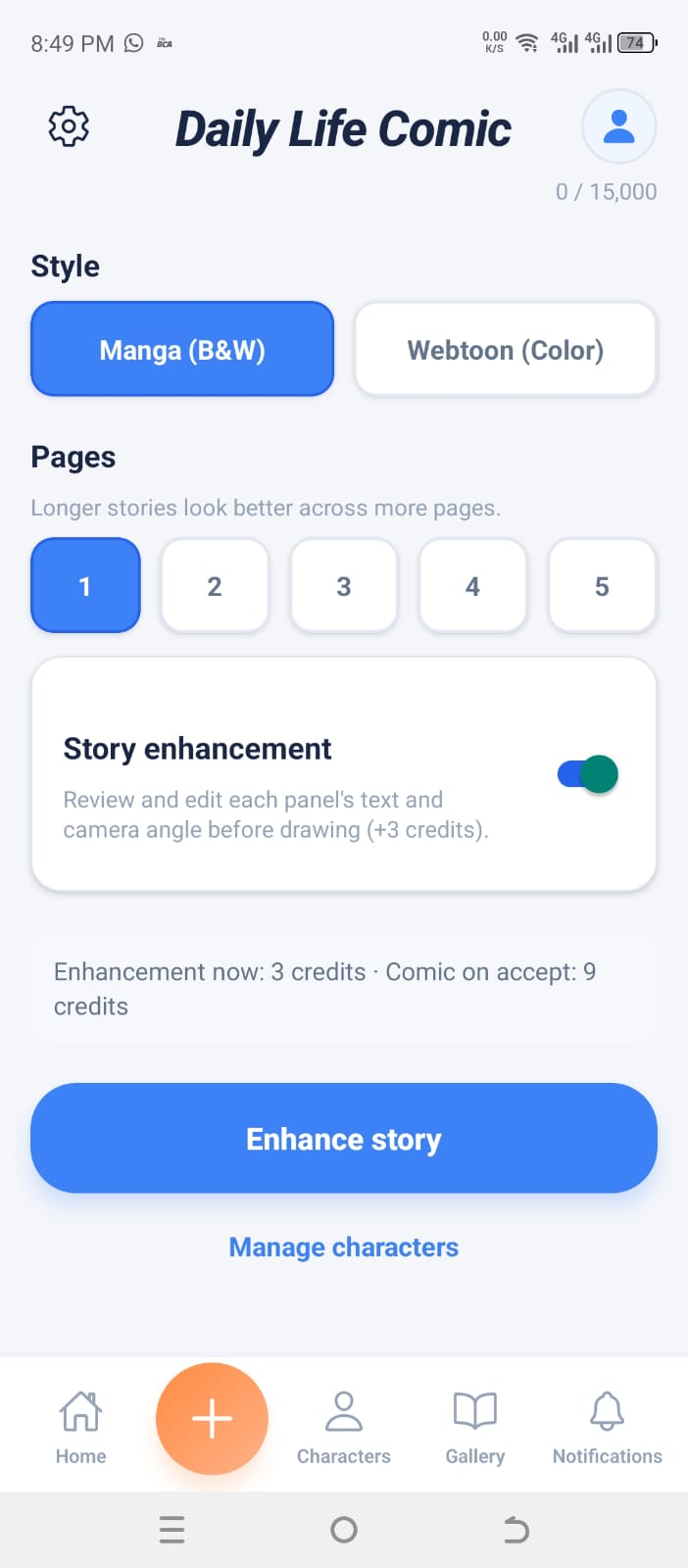 Story to comic